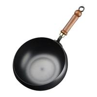 阎铁匠大肚锅章丘炒锅铁锅无涂层炒菜锅平底炖汤锅老式熟铁锅已开锅24cm