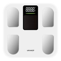 乐福(LEFU)【光能充电】智能体脂秤体重秤 称重电子秤人体 48项身体数据0.1斤高精度LED彩屏显示平衡测试 体脂秤白色