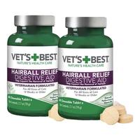 VET'S BEST绿十字猫草片猫咪肠胃调理化毛球片 猫草片*2瓶装