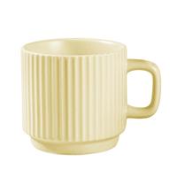 迪普尔马卡龙糖果色系陶瓷马克杯居家办公水杯ins风陶瓷水杯 奶黄色