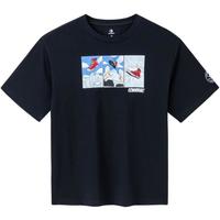 Converse 匡威童装男童凉感短袖T恤夏季儿童经典帆布鞋印花短T上衣 正黑色 130 /64 【身高116-122cm】