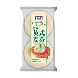 MANKATTAN 全麦英式麦芬 200g*2 汉堡胚半成品儿童早餐面包 源头直发
