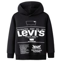 Levi's 李维斯童装男童连帽套头卫衣春秋儿童大logo印花休闲上衣 黑美人 110 /52 【身高98-104cm】