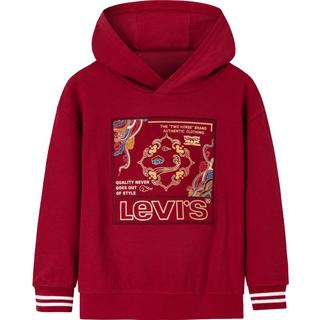 Levi's 李维斯童装男女童连帽卫衣春秋儿童中国风休闲上衣 辣椒红 120 /60 【身高110-116cm】