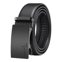 袋鼠皮带男士2025真皮自动扣腰带男款纯牛皮裤腰带黑色裤带父亲节 5761柔软细纹-优质真皮 125cm 腰围3.0-3.2 可裁剪