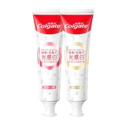 高露洁 光感白酵素美白牙膏白桃+桂花240g成人含氟去黄去咖啡渍清新口气