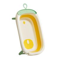 英氏（YEEHOO）婴儿洗澡盆家用可坐大号新生儿童加厚沐浴桶折叠宝宝坐躺浴盆 小恐龙浴盆+脸盆（天蓝色）