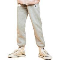 Converse 匡威童装女童保暖加绒长裤秋冬儿童针织休闲运动裤子 岩岭灰 110 /50 【身高98-104cm】