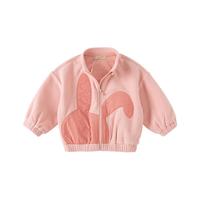 戴维贝拉（DAVE＆BELLA）童装儿童外套女宝宝摇粒绒上衣男童衣服小孩外衣春秋幼儿服装 橘粉 73 cm（身高66-73cm） 73cm（身高66-73cm）