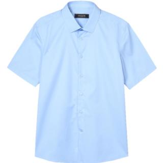 雅戈尔（YOUNGOR）短袖衬衫男素色衬衫棉赛莱尔面料液氨易烫智能控温衬衫黑科技 VSZT124919HFY蓝色 40