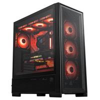 爱国者 扶摇百里 电脑机箱台式机ATX大板360水冷网孔散热电竞游戏台式主机箱 黑色+极光4正叶+冰魄SX360