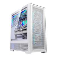 爱国者 扶摇百里 电脑机箱台式机ATX大板360水冷网孔散热电竞游戏台式主机箱 扶摇百里 白色/预装3只风扇