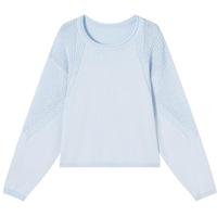 对白镂空肌理感冰丝针织衫女2025春夏季慵懒宽松薄款罩衫上衣 琉璃蓝 M