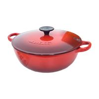 酷彩（Le Creuset）法国白珐琅铸铁锅焖炖煮多功能深烧锅电磁炉燃气通用24cm红色 红色 24cm