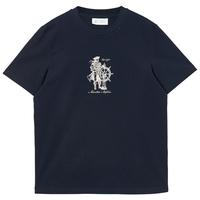 杰克·琼斯（JACK&JONES）男装25年短袖T恤男士夏季纯棉潮流休闲圆领航海系列高端白色半袖 E39藏蓝 常规 L