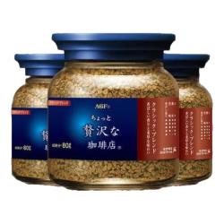 AGF 冻干速溶黑咖啡 80g*3 蓝棕罐 无蔗糖美式进口