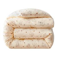 安睡宝（SOMERELLE）新疆棉花被子被芯150x200cm棉被冬季加厚保暖单人宿舍棉絮被芯 印花小熊 150*200cm春秋被约4斤