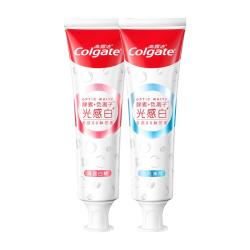 高露洁 光感白酵素美白牙膏白桃+薄荷240g成人含氟去黄去咖啡渍清新口气