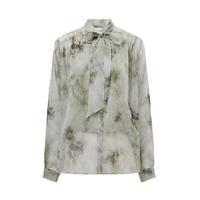 S.DEER圣迪奥女装田园风系带印花两件长袖衬衫S243Z0519 浅青/46 M 165