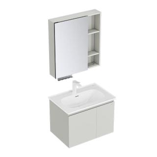 今日必买：九牧 浴室柜 陶瓷一体盆抗菌洗脸盆柜组合冷灰70cm A2741-13LD-5