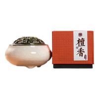 美真香檀香天然盘香家用室内卧室香炉熏香香薰 4小时/48环+香炉()