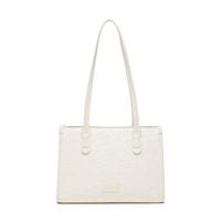 三福托特包冬季淑女可爱风小狗压纹通勤挎包腋下包女包489055 棕色毛边 中