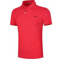 PGM 夏季高尔夫服装男士速干短袖衣服golf男装翻领POLO杉 YF441-红色【X20213珠地】 XL