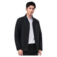HLA/海澜之家轻商务牛奶丝行政夹克春夏季印花立领外套男士爸爸款