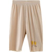 巴厘小猪女童打底裤夏季宝宝薄款七分休闲裤2022儿童洋气 奶油杏 73 cm 73cm