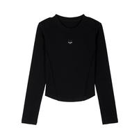 【百搭基础款】简约绣花设计纯色长袖上衣春秋休闲百搭女式T恤