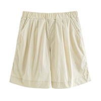 ILOVEJ童装2025夏装女童5分阔腿裤休闲薄款透气短裤/JWUPT20 米色