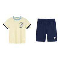 NIKE 耐克男女童短袖T恤+短裤2件套2025年夏吸湿透气运动耐磨套装 110 /52 【身高98-104cm】