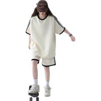 MJ STYLE短袖短裤套装女2025夏季女装潮流运动休闲家居服套装t恤裤子