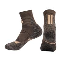 阿格莱德男女户外运动袜越野登山袜吸湿排汗专业防磨防滑脱徒步袜3双 L棕色3双 夏季