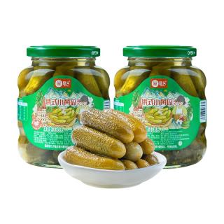 屋头 0脂酸黄瓜330g*2瓶 俄式乳黄瓜汉堡搭档西餐沙拉下饭咸菜开罐即食