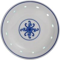 富玉 景德镇釉下彩青花瓷碗玲珑盘子碗餐具高温白瓷碗碟家用自由搭配 孔雀 三寸碟