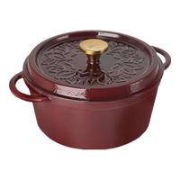 铸味（Jill May）珐琅锅铸铁锅26CM花韵汤锅中式国潮风多炉灶通用多用途炖汤锅 26cm 春花恋系列-花韵汤锅