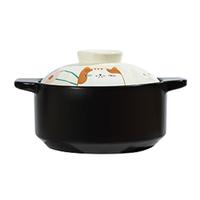 美厨 陶瓷煲砂锅 汤锅炖锅养生煲 手工彩釉耐干烧2.5L MCTC1464 萌小猫 2.5L