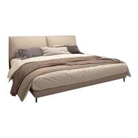 简昕真皮床 双人床1.8米2米主卧大床极简风软靠大象耳朵皮艺床889