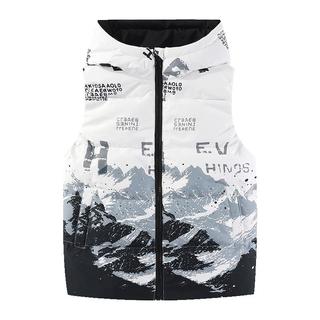 雪中飞 SNOWFLYING儿童羽绒马甲洋气男童秋冬外套中大童坎肩加厚羽绒背心 黑白风景 110