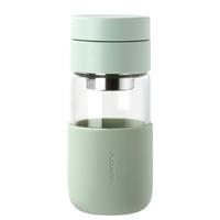 FGA富光玻璃杯女胶囊泡茶杯便携高颜值办公室茶水分离杯子360ML 严选材质-绿色-340ML