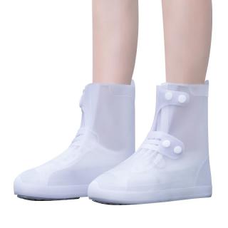 正雨雨鞋套防雨鞋套防滑耐磨加厚儿童鞋套便携式雨靴成人男女防水鞋 【中筒】白色 均码  【43-45码】