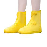 正雨雨鞋套防雨鞋套防滑耐磨加厚儿童鞋套便携式雨靴成人男女防水鞋 【中筒】黄色 均码 【40-42码】