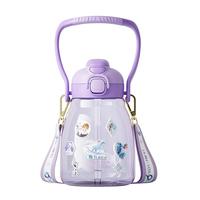 迪士尼（Disney）儿童水杯夏季大容量双饮大肚杯850ml改性PCT紫色冰雪奇缘HM8121F 冰雪奇缘/背带【双饮杯】 850ml