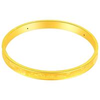 中国黄金(CHINA GOLD)黄金手镯3D硬金吉言金手镯泥鳅背素圈女 约7.4g【58圈口】