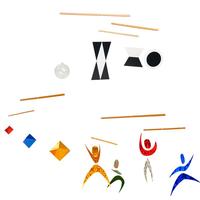 澄芝Purgano蒙氏床铃 黑白吊饰六角钻石跳舞小人渐变球支架架婴儿床挂件 黑白钻石舞者【榉木杆】 成品