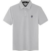 七匹狼【沁心凉】短袖t恤男2025夏季休闲翻领POLO3A抗菌速干上衣 005(浅灰)-抗菌速干1D1F30606315 L 170/88A
