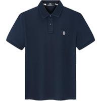 七匹狼【沁心凉】短袖t恤男2025夏季休闲翻领POLO3A抗菌速干上衣 101(藏青)-抗菌速干1D1F30606315 4XL 190/104A