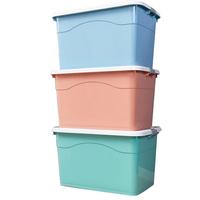 箱居 收纳箱特大号整理箱零食玩具收纳衣服储物箱儿童箱子收纳盒 70#3个装带滑轮