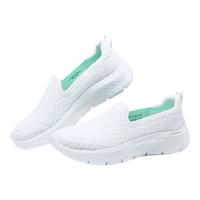 斯凯奇(Skechers)女鞋夏季透气一脚蹬休闲健步鞋舒适软底缓震运动鞋跑步鞋124955 白色/WHT 39